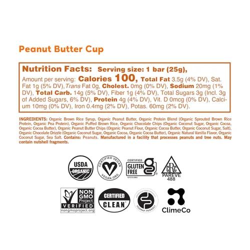 Vista 2 de GoMacro Kids MacroBar - Barras orgánicas veganas – Taza de mantequilla de maní (barras de 0.90 onzas, 7 unidades) (el embalaje puede variar)