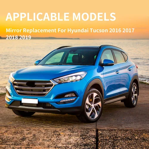 Vista 6 de Espejo lateral del conductor de repuesto para Hyundai Tucson 2016 2017 2018 2019 – Espejo lateral izquierdo, espejo retrovisor de vidrio