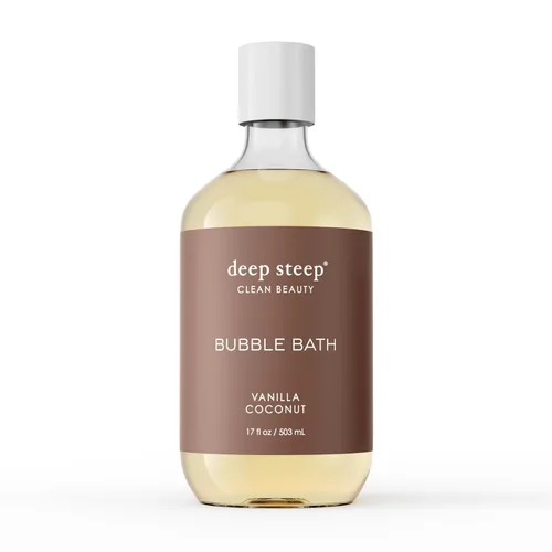 Vista 12 de Deep Steep Baño de Burbujas, Vainilla de Azúcar Moreno 17 oz – Hipoalergénico, Clínicamente Probado Baño Relajante con Manteca de Karité y Aceite