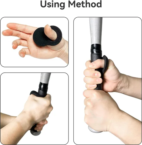 Vista 6 de Paquete de 2 protectores de pulgar de béisbol para bateadores profesionales, ayuda de entrenamiento de swing de bateo, protector de pulgar