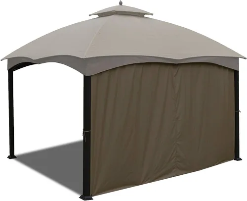 Vista 26 de ABCCANOPY Riplock Toldo Superior de Repuesto para Cenador para Lowe's Allen Roth #GF-12S004B-1, Caqui