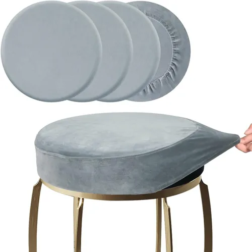 Vista 29 de SINOSSO Funda para taburete de bar, terciopelo súper suave de diámetro.11-13 pulgadas, redonda, elástica, lavable, a prueba de polvo para muebles