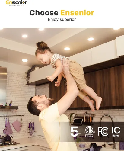 Vista 8 de Ensenior - Paquete de 12 luces LED empotrables de techo de 4 pulgadas, regulables, 6000K Blanco Claro, 750 lm, 9 W, 120 V, luz de oblea sin carcasa