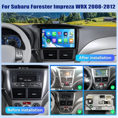 Vista 2 de 4G+128G para Subaru Forester Impreza WRX Impreza WRX 2008-2012 Android 15 Radio estéreo para coche con CarPlay Android Auto, 9 pulgadas 1280 * 720P