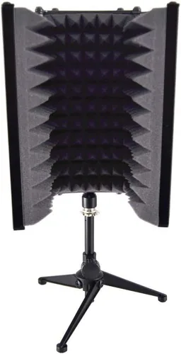 Vista 8 de Pyle PSMRS08 - Pantalla de aislamiento compacto para micrófono, reflector de gomaespuma con amortiguación de sonido de micrófono de estudio.