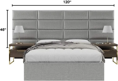 Vista 224 de Vänt - Paneles tapizados de cabecera para montar en la pared, diseño Isabelle, 60 x 23 pulgadas, configuración de 4 paneles individuales