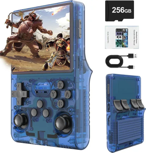 R40S PRO - Consola de Juegos Retro, más de 30000 juegos HD Consola de Juegos Portátil, Mini Consola de Video Retro Recargable de 3800mAh con Tarjeta