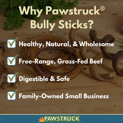 Vista 12 de Bully Stick anillos dulces naturales para perro saludables, bueno grosor bajo olor Pizzle Stix, carne de vacuno alimentado a pasto. , Marrón