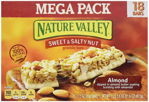 Vista 26 de Nature Valley, Barras de granola de almendras dulces y saladas, caja de 7.4 onzas (paquete de 4)