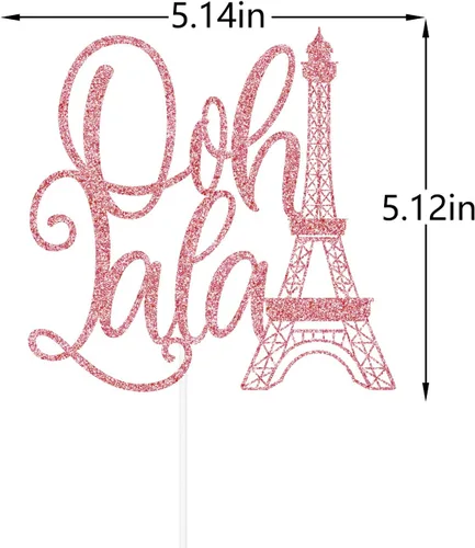 Vista 2 de Ooh LaLa - Decoración para tartas con temática de París, decoración de fiesta de París para despedida de soltera, cumpleaños, despedida de soltera
