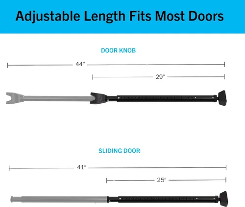 Vista 6 de Stalwart - Barras de seguridad para el hogar 2 en 1, paquete de 2 topes de puerta ajustables, barra de seguridad para puertas y ventanas