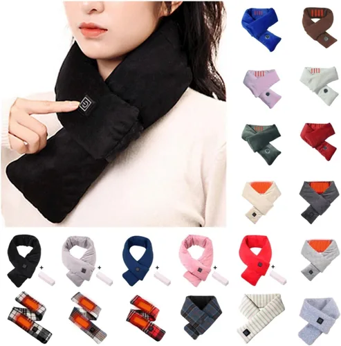 Vista 5 de Bufanda térmica para mujer, almohadilla térmica para el cuello, almohadilla térmica eléctrica para el cuello, soporte térmico para aliviar el cuello