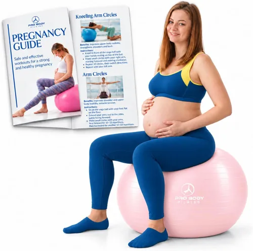 Vista 12 de ProBody Pilates Pregnancy Ball with Guide - Birthing Ball Aguamarina