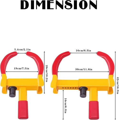 Vista 3 de Tevlaphee Cerradura universal de rueda de seguridad resistente para remolque, cerradura de rueda antirrobo, para automóviles, SUV, cámper