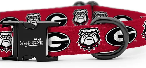 Vista 3 de Georgia Bulldogs - Collares y correas ajustables de nailon hechos a mano (cuello XS)
