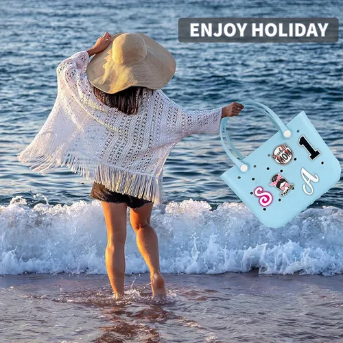 Vista 3 de Encantos de bolsa para accesorios de bolsa Bogg, encanto de decoración para modelos originales de bolsa Bogg de goma para la playa (BASEBALLMOM)