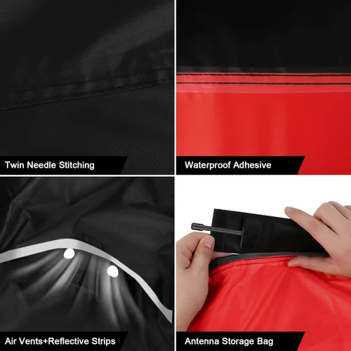 Vista 5 de Cubierta impermeable para motocicletas de repuesto para modelos Harley Davidson Cruiser, tela Oxford 420D Softail, Dyna, Iron 883, Fat Boy 114