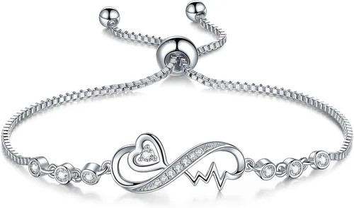 Infinity Love Bracelets for Women Girls Birthday Valentines Day Jewelry Gifts for Her Girlfriend Wife Mom from Daughter Son