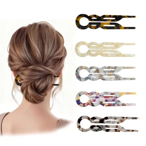 5 horquillas de pelo francés Prestige en forma de U para mujer, pinzas decorativas para el cabello, accesorios para el cabello, pinzas de sujeción