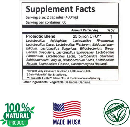 Vista 4 de ProbioLac - Mezcla Probiótica Avanzada - Apoya la salud intestinal y el equilibrio digestivo - 20 mil millones de UFC, 10 cepas probióticas