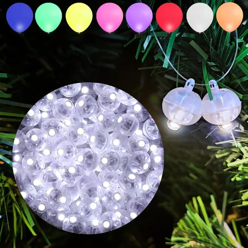 Vista 32 de Aogist - 100 luces de globo, mini luz impermeable de tiempo de espera prolongado y parpadeo, alimentada por pilas, lámpara de bola LED redonda