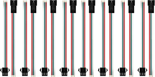 Vista 9 de BTF-LIGHTING 5 unids JST SM 3PIN V forma 1 a 2 conectores para 3 pines SMD WS2812B WS2811 WS2812 WS2814 SK6812 FCOB WS2811 IC direccionable tira LED