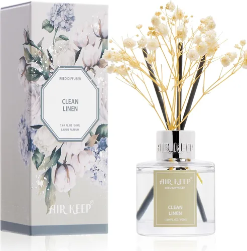 Vista 60 de Airkeep Juego de difusor de varillas – 3.38 onzas líquidas (3.4 fl oz), difusor de aroma de bambú para el hogar, incluye 8 varillas difusoras