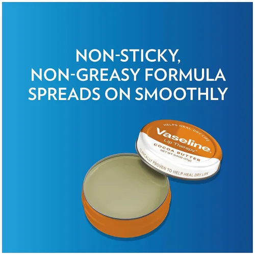 Vista 5 de Vaseline Lip Therapy lata de Bálsamo de Labios, 0,6 onzas (2 unidades)., manteca de coco