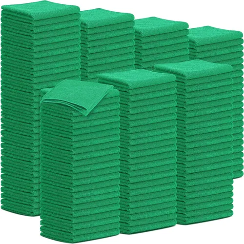 Vista 15 de Tenare Paquete de 100 paños de limpieza de microfibra de 12 x 12 pulgadas, trapos de limpieza reutilizables, toallas de microfibra a granel, paños