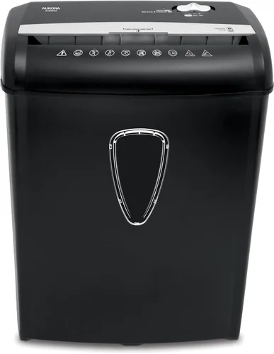 Aurora AU890XA - Trituradora de papel y tarjetas de crédito de 8 hojas con cesta de basura