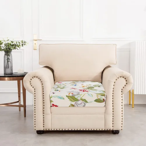 Vista 2 de SearchI Fundas de cojín elásticas impresas para sofá, fundas de cojín de repuesto para sofá, protector de muebles suave con parte inferior elástica