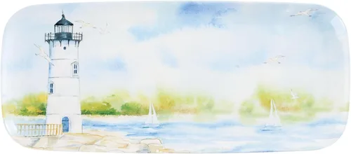 Vista 9 de UP ware at The Lake Bandeja de servir de melamina, bandeja rectangular de 15 x 6.5 pulgadas, bandeja de alimentos sin BPA para entretenimiento