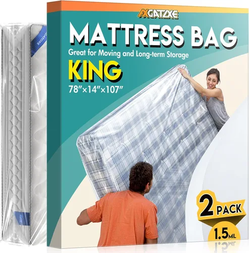 Vista 10 de Bolsa de plástico para colchón para mudanza y almacenamiento, funda impermeable para colchón, protector de colchón para suministros de mudanza