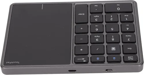 Vista 4 de Lazmin112 Teclado numérico inalámbrico, teclado numérico Bluetooth de 22 teclas 2.4G con panel táctil, interfaz tipo C, soporte para Win, para iOS