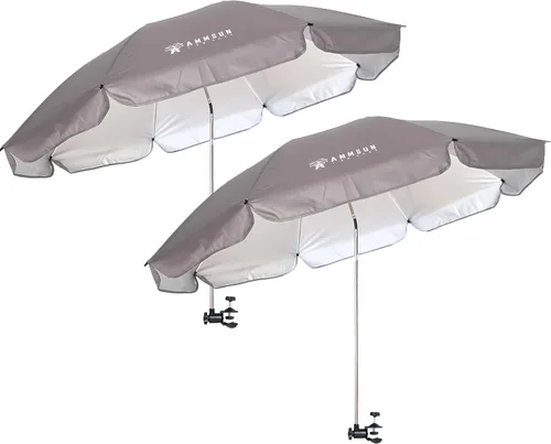Vista 14 de AMMSUN Paraguas para silla XL con abrazadera universal ajustable de 47 pulgadas y giratorio de 360 grados UPF 50+, abrazadera portátil para silla