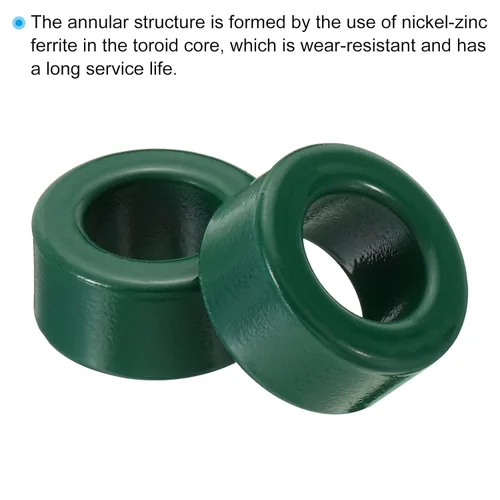 Vista 4 de PATIKIL Núcleo toroide de ferrita, 10 unidades de núcleo toroide de 1 pulgada ODx0.6 pulgadas IDx0.5 pulgadas H anillos de ferrita transformador