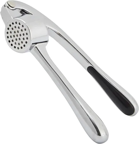 Vista 8 de HiramWare Prensa de ajo, trituradora de ajo de cocina a prueba de óxido con mango ergonómico, trituradora de jengibre con buen agarre, fácil