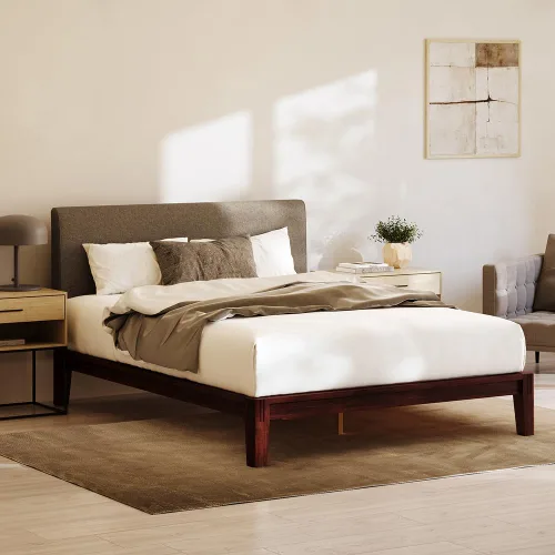 Vista 21 de Nectar Base de cama y cabecera de plataforma de bambú, natural, tamaño King, patas de soporte central flotantes, altura de 12 pulgadas, fácil