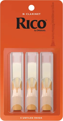 D’Addario Woodwinds - Lengüetas para clarinete Rico Bb - RCA0315 - Fuerza 1.5, paquete de 3