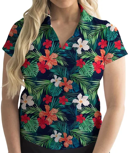 Vista 25 de YATTA GOLF Polo de golf prémium para mujer, ligero, de secado rápido, resistente a las arrugas y absorbe la humedad, trajes de golf para mujer, polo