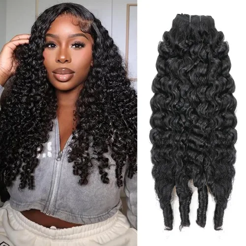 Vista 31 de Extensiones de cabello humano real rizado con clip, balayage, color marrón chocolate a rubio caramelo, 8 piezas con 18 clips, 4.23 oz/juego