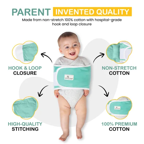 Vista 3 de Banda Anna & Eve para envolver brazos de bebé, S, Agua (Aqua)