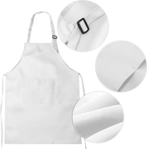 Vista 3 de Yaomiao Delantal para niños de 4 piezas, con bolsillo, ajustable, para cocinar, hornear, pintar