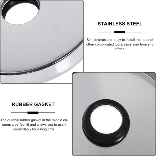 Vista 4 de DOITOOL Placa de cubierta de acero inoxidable Brida de fontanería para ducha y bañera Cubierta de tubería de agua con espaciador, fácil instalación
