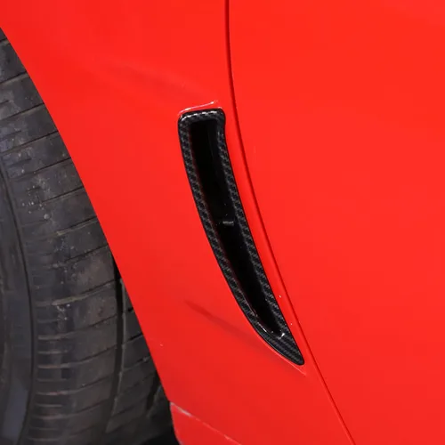 Vista 7 de Cubierta de ventilación del guardabarros trasero para Chevy Corvette C6 2005-2013 (no compatible con base), marco de ala de salida de aire lateral