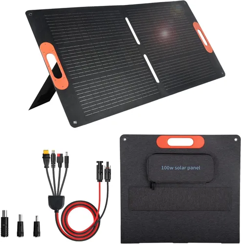 Vista 9 de Panel solar portátil de 400W para generador de estación de energía, cargador de panel solar plegable de 400 vatios con salida MC4, conector DC