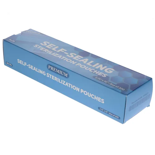 Vista 12 de HSB 100520 - Bolsas de esterilización autosellantes, papel/película, azul, 2.25" x 5", triple sellado y procesado térmicamente, herméticas