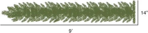 Vista 3 de Vickerman 9' x 14" Bangor Mixed Pine Artificial Christmas Garland with 255 PVC Tips - 9 Foot Christmas Garland - Unlit 9ft Garland - Lush 9ft Pine