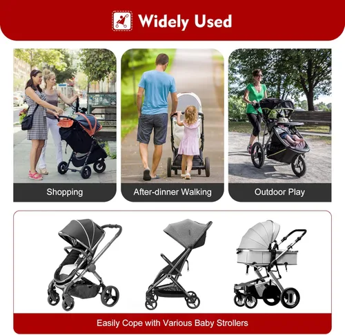 Vista 9 de Tabla universal para cochecito de bebé con asiento desmontable, 2 en 1 para sentarse y estar de pie para la mayoría de los cochecitos, soporta niños