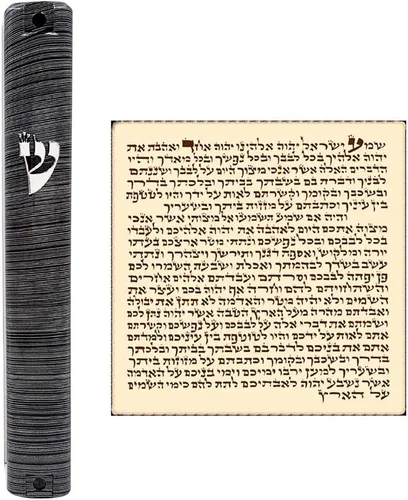 TALISMAN4U Funda impermeable judía MEZUZAH con desplazamiento 3D de metal pintado diseño clásico Israel Judaica puerta Mezuza de plástico 5 pulgadas